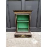 A small unusual 19th century reverse glass painted open side cabinet, 82 x 53cm, (s.d.).