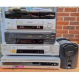 A quantity of audio equipment, to include a Samsung VHS SV-240b, Toshiba V728B and a Sony Tri-logic.