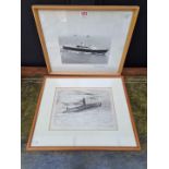 A photograph of HMY Britannia, signed and inscribed by flag officer; together with another print. (