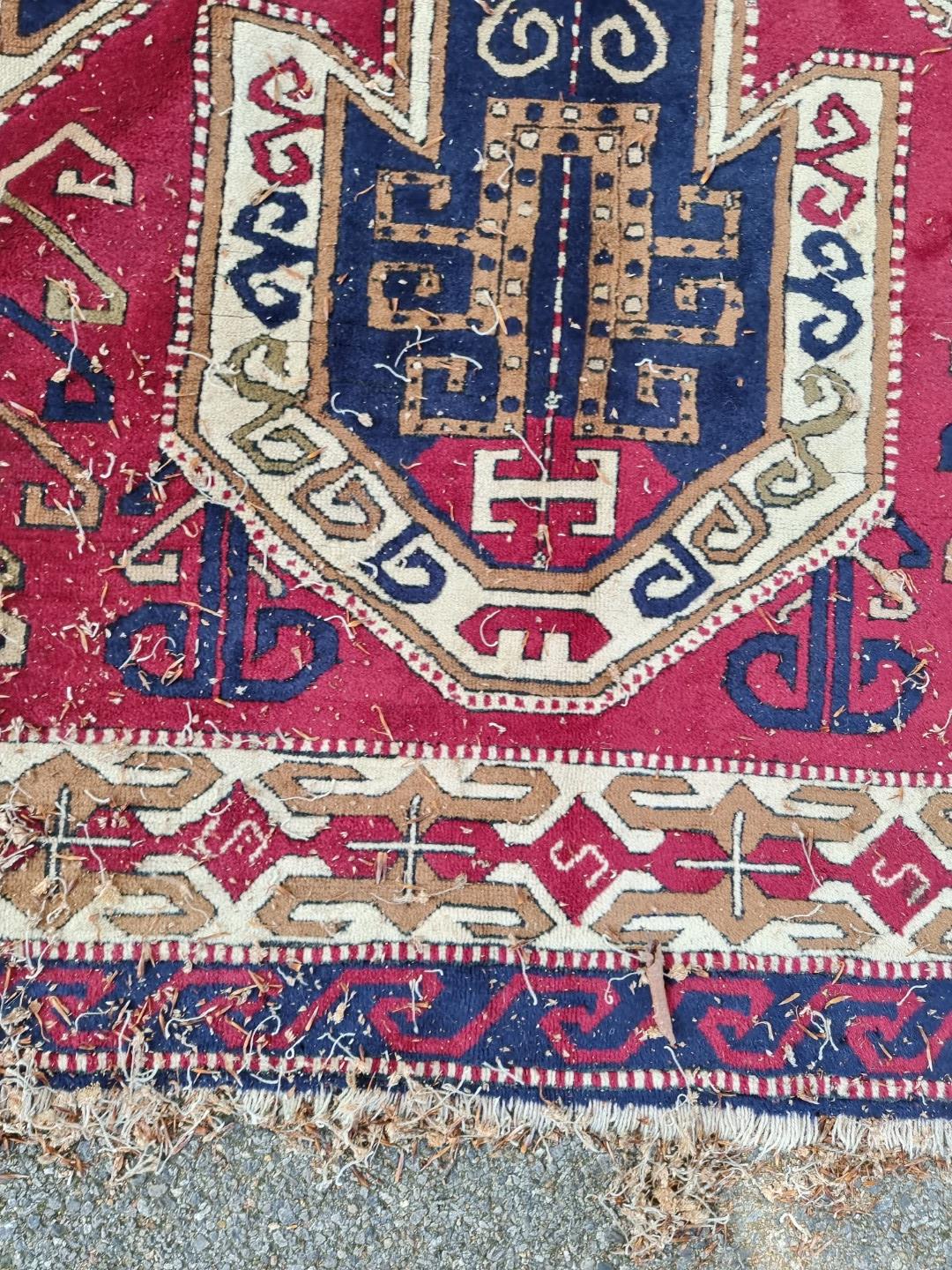 An old Karabakh rug, 198 x 148cm. - Image 3 of 7