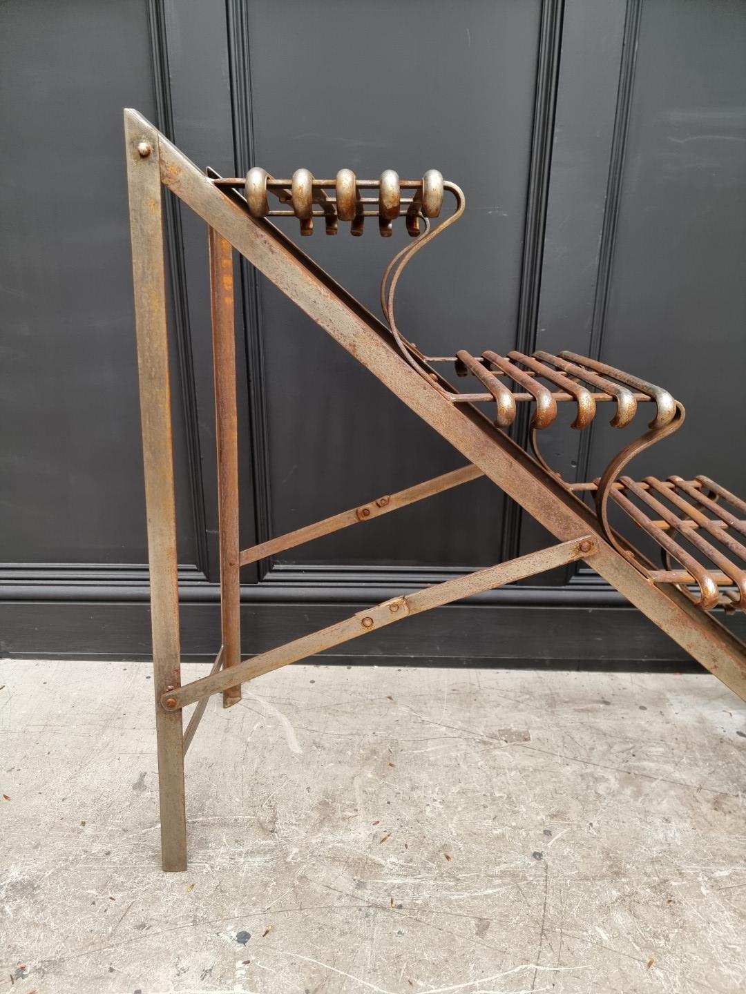 An Arras style steel plant stand, of ladder form, 88cm high x 107cm deep. - Image 3 of 5