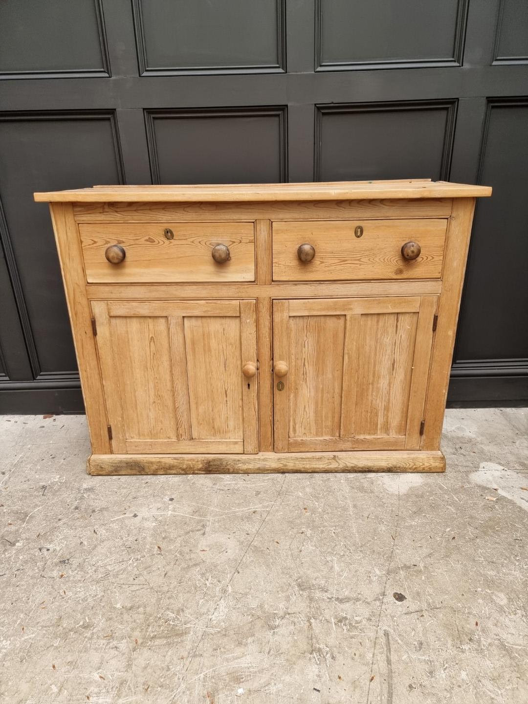 An old pine side cabinet, 128cm wide. - Image 2 of 13