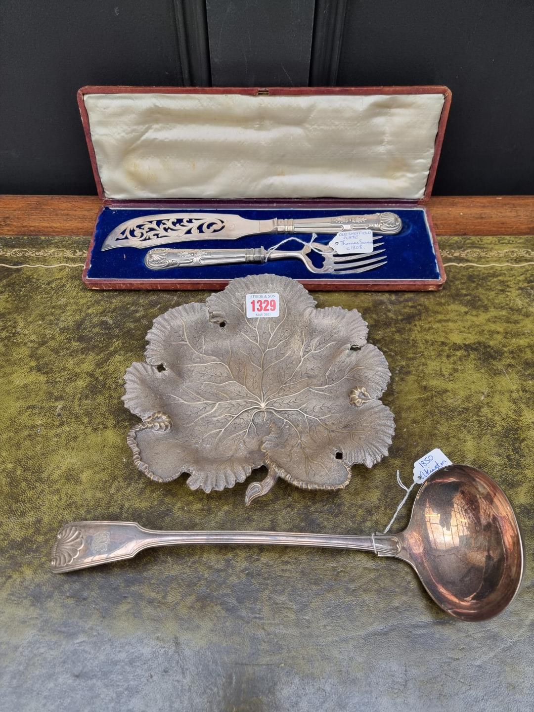 A small quantity of silver plate, to include a Victorian soup ladle.