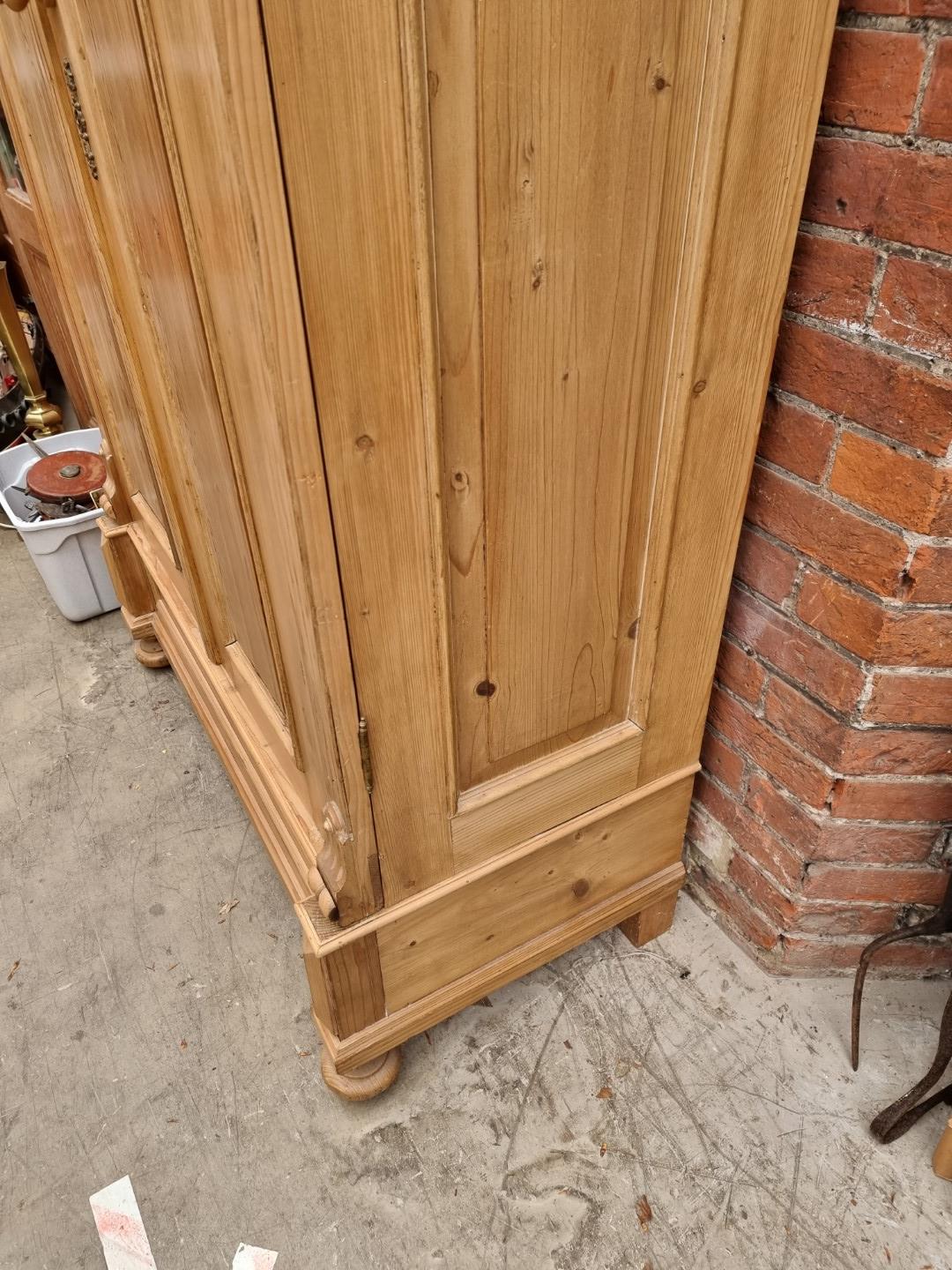 A late 19th century Continental pine armoire, 118cm wide. - Image 8 of 8