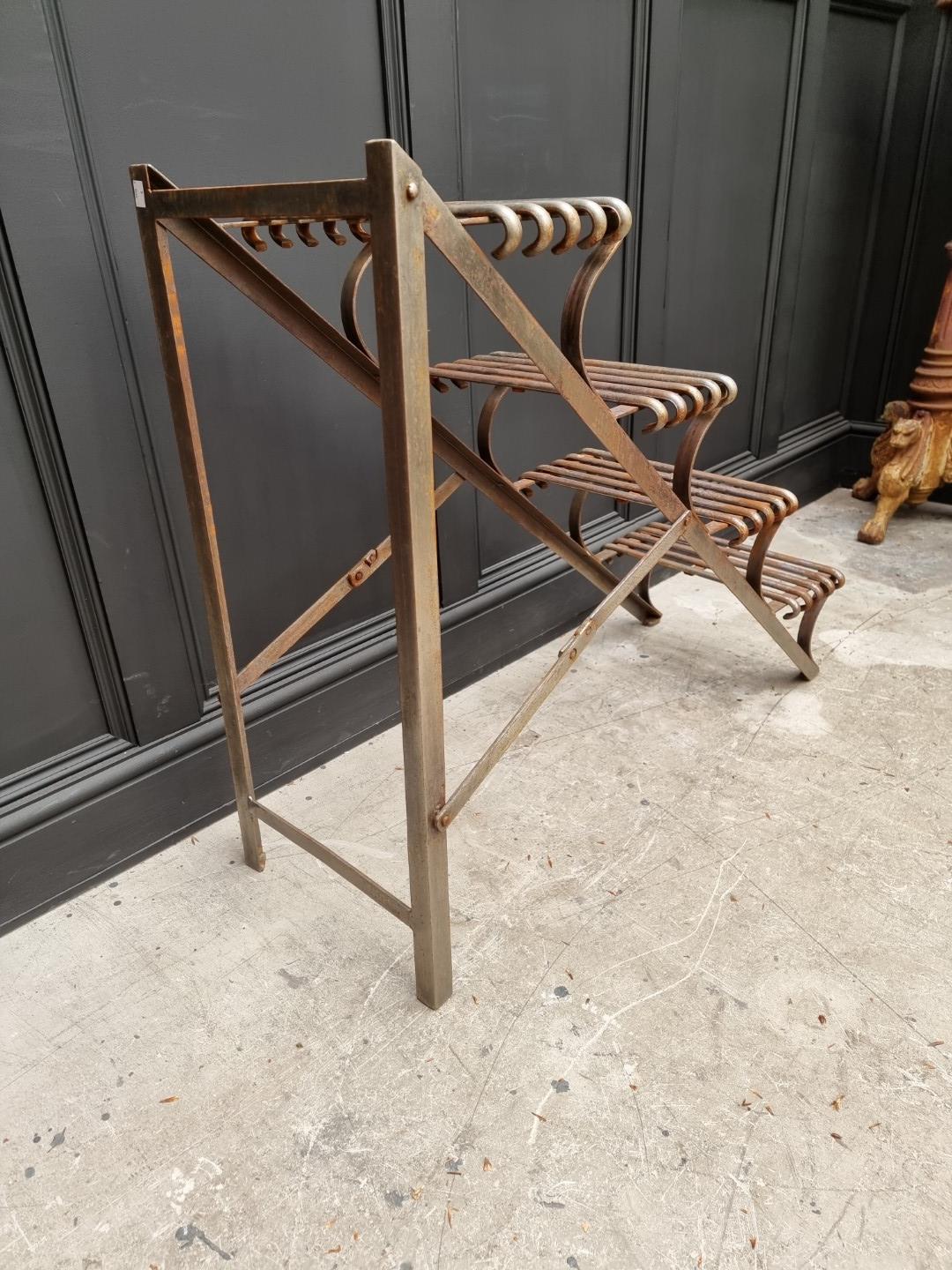 An Arras style steel plant stand, of ladder form, 88cm high x 107cm deep. - Image 4 of 5