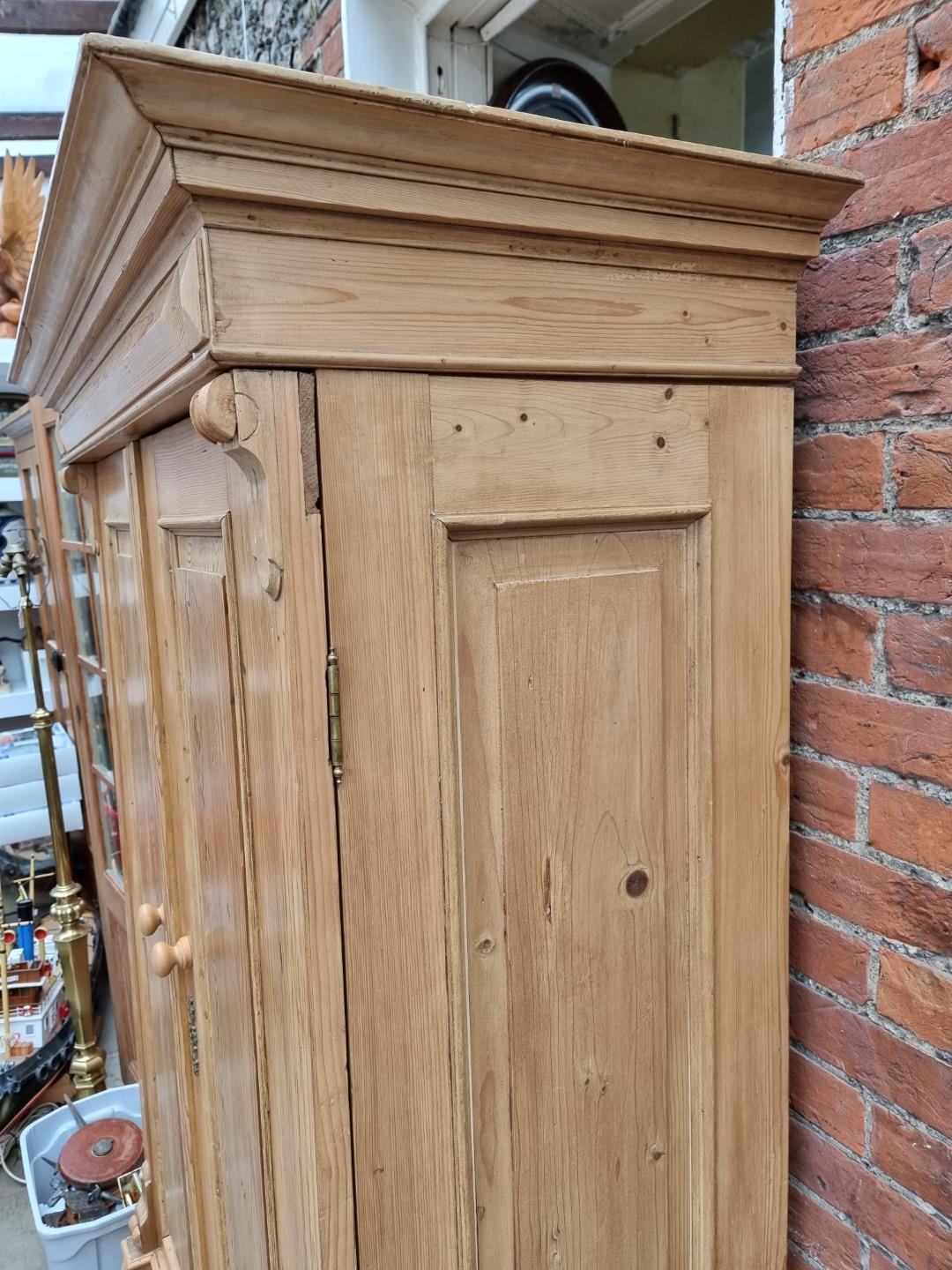 A late 19th century Continental pine armoire, 118cm wide. - Image 7 of 8