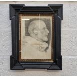 Spanish School, 19th century, portrait profile of a man with a ruff, pencil, 35 x 25cm.