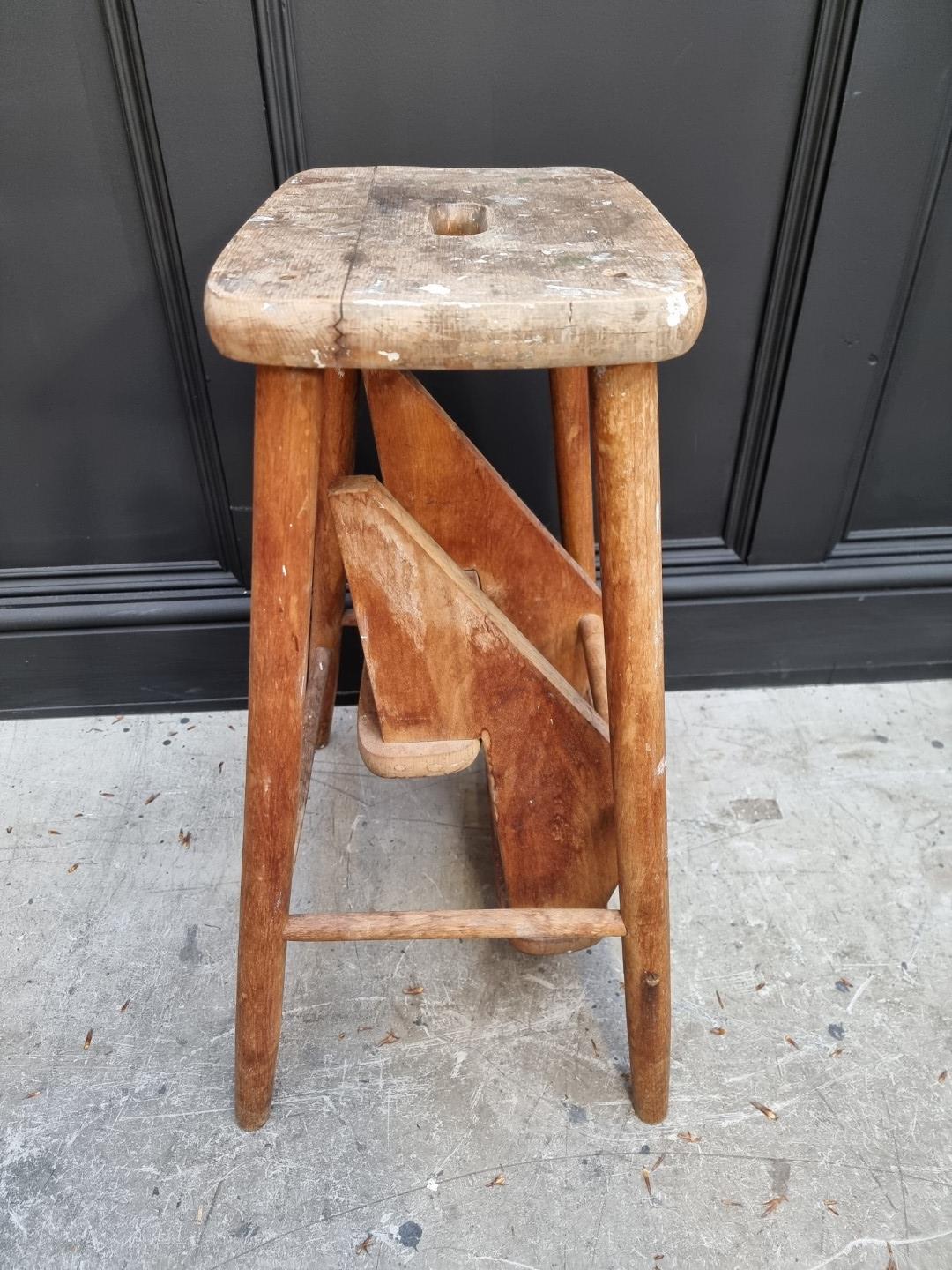 A beech metamorphic stool. - Image 3 of 6