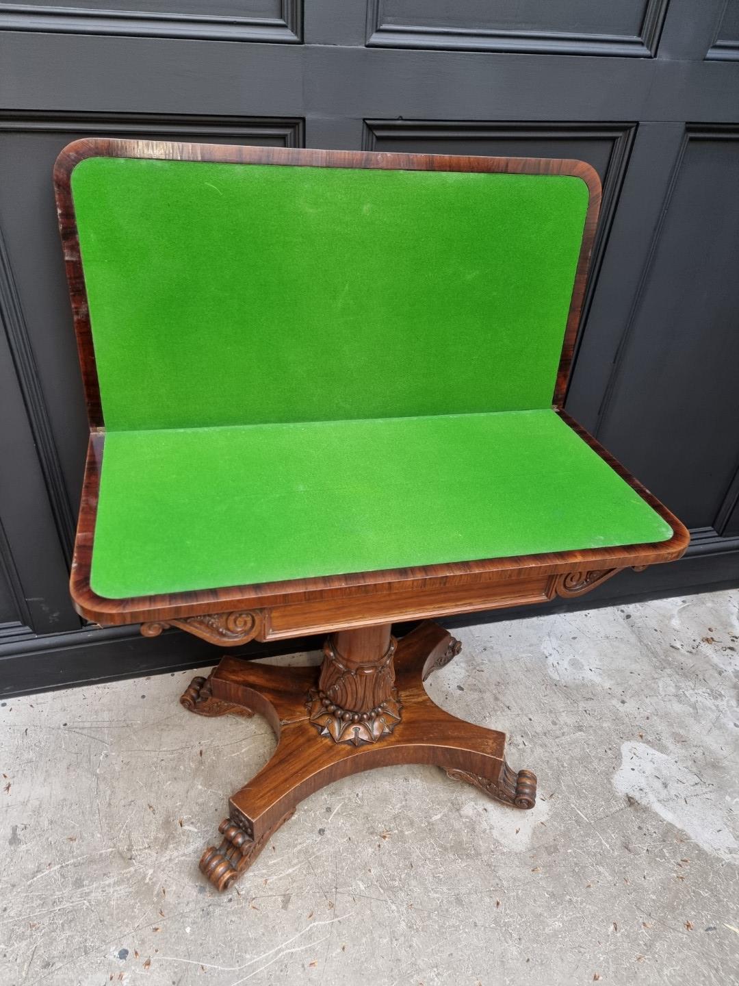 A Victorian rosewood pedestal card table, 91cm wide. - Image 6 of 9