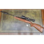 A Weirauch HW95 .22 cal air rifle, with Nikko Stirling 'Mountmaster' 3-9x50 scope and moderator,