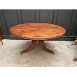 A 19th century mahogany circular tilt top breakfast table, 121cm diameter.