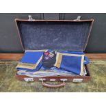 A case of masonic regalia and medals.