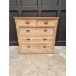 A late 19th century satin walnut chest of drawers, 103.5cm wide.