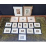 A collection of Baxter prints, largest 14 x 10cm. (18)