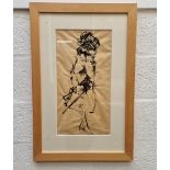 Peter Farman, standing figure of a lady, signed and dated 61, monochrome print, 53 x 28cm.