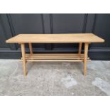A contemporary pale oak rectangular low occasional table, 100cm wide.