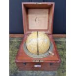 A scarce 19th century celestial globe, in mahogany case, labelled 'George Lee & Son...Portsea',