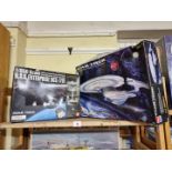 Star Trek: U.S.S. Enterprise, two unmade boxed scale models, one by Bandai. (2)