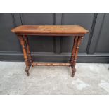 A Victorian walnut and chequerboard inlaid rectangular table, 80cm wide.