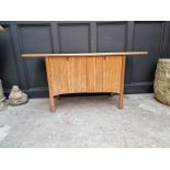 Two Ercol 'Saville' ash side cabinets, in the Arts & Crafts style, one with glazed superstructure,