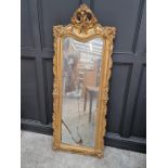 A large 19th century giltwood framed pier mirror, 174.5 high x 69cm wide, (plate a.f.).