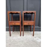 A small pair of mahogany two tier whatnots, each with drawer stamped 'B. Shepherd', 72cm high x 34cm
