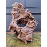 A large yew rootwood sculpture, 65.5cm high.
