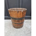 A large coopered pine grape hod, 64cm high x 54cm wide.