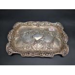 A silver dressing table tray, having repousse and pierced decoration, by Henry Matthews,