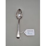 A rare George III silver bright cut teaspoon, by Peter & John Bateman, London 1789, 15.3g.