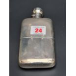 A circa 1900 silver hip flask, by Army & Navy Cooperative Society Ltd, London, 14.5cm high, 197g.