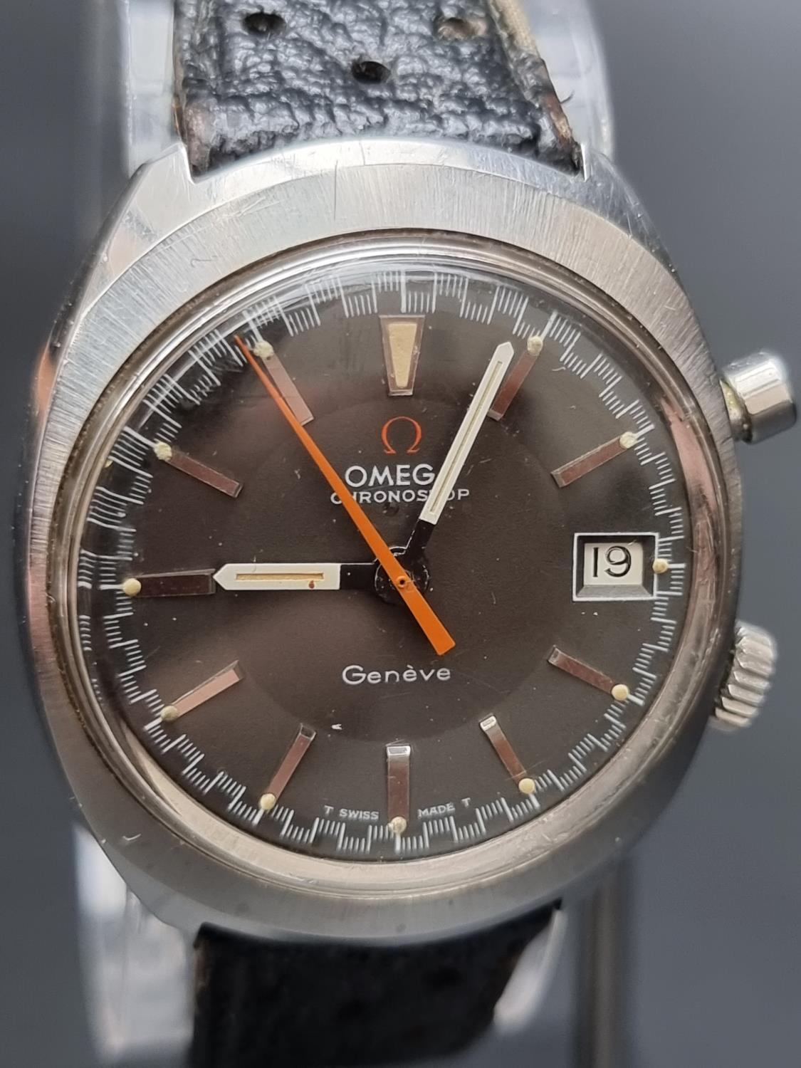 A circa 1969 Omega 'Chronostop' stainless steel manual wind wristwatch, 36mm, Ref. 146.009, Serial - Image 2 of 4