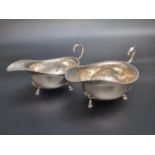 A pair of silver sauce boats, by Horace Woodward & Co. Ltd, London 1933, 213g.