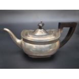 A Georgian style silver teapot, by Barker Brothers Silver Ltd, Birmingham 1927, 13cm high x 28cm