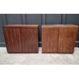 A set of three reproduction side cabinets, each 76cm high x 86.5cm wide x 40cm deep, (door of one