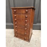 An old oak collector's type chest, 57cm high x 35cm wide x 31cm deep.