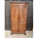 A 19th century mahogany double wardrobe, 111.5cm wide, converted.