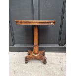 A small William IV rosewood pedestal table, 54.5cm wide.