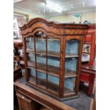 An 18th century Dutch marquetry bookcase section, 102.5cm high x 109cm wide.