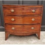 An early 19th century mahogany bowfront chest of drawers, 92cm wide.