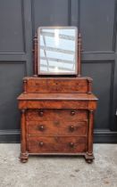 An unusual French Empire mahogany mirror back chest, indistinctly stamped 'G Jacop', 89.5cm wide.