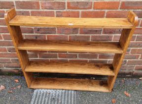 An old oak open bookcase, 93.5cm wide.