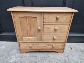 A small pine chest, 85cm high x 73cm wide.