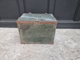 A US Navy green painted chest, 54cm wide.
