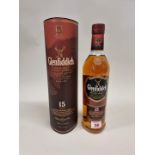 A 70cl bottle of Glenfiddich 15 Year Old Whisky, in card tube.