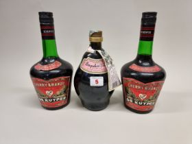 Two old 24 fl.oz. bottles of De Kuyper Cherry Brandy, 1960s bottlings; together with a 70cl bottle