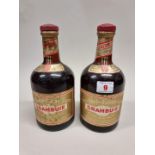 Two 23 2/3 fl.oz. bottles of Drambuie, 1960s bottlings. (2)