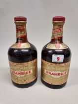 Two 23 2/3 fl.oz. bottles of Drambuie, 1960s bottlings. (2)