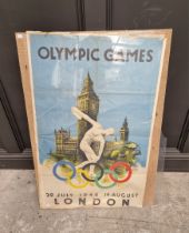 Sporting Interest: a 1948 London Olympic Games poster, 101 x 83cm, (distressed).