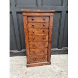 A Victorian figured walnut Wellington chest, 57cm wide.